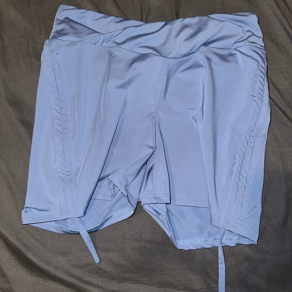 blue athletic shorts - size L